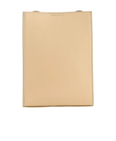 Jil Sander Tangle Leather Shoulder Bag In Nude