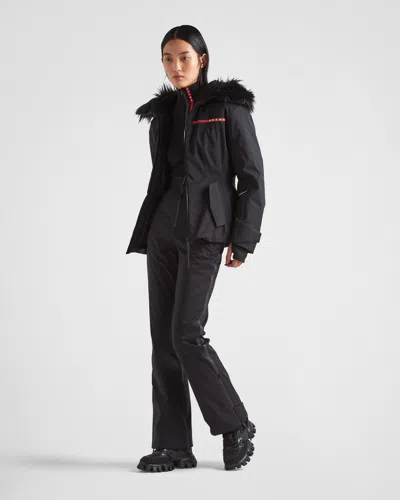 Prada Black Re-nylon Ski Jacket In Black