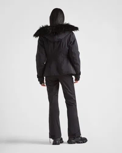 Prada Black Re-nylon Ski Jacket In Black