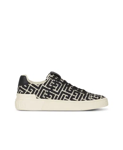 Balmain B Court Monogram Jacquard Low-top Sneaker In White