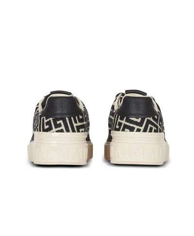 Balmain B Court Monogram Jacquard Low-top Sneaker In White