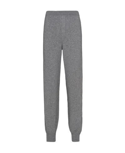 Prada Practical Cashmere-blend Joggers For Women In Grey