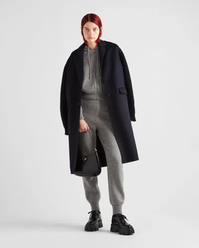 Prada Practical Cashmere-blend Joggers For Women In Grey