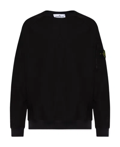 Stone Island Sweater With Logo In Blue