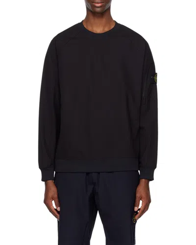 Stone Island Sweater With Logo In Blue