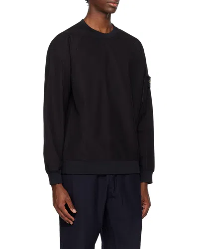 Stone Island Sweater With Logo In Blue