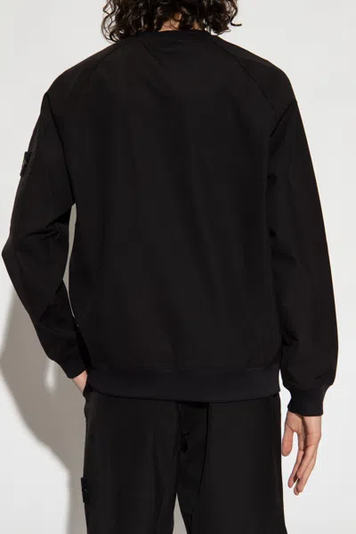 Stone Island Sweater With Logo In Blue