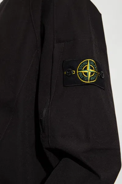 Stone Island Sweater With Logo In Blue