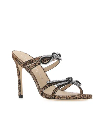 Stuart Weitzman Sw Bow 100 Slide In Cheetah