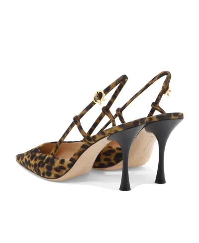 Gianvito Rossi Ascent Leopard-print Suede Slingback Pumps In Black