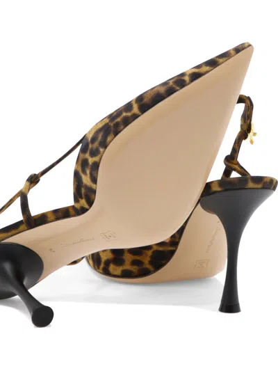 Gianvito Rossi Ascent Leopard-print Suede Slingback Pumps In Black