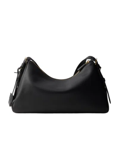 Prada Large Aimée Shoulder Bag In Black