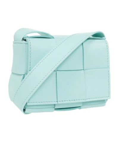 Bottega Veneta Cassette Knitted Shoulder Bag In Blue