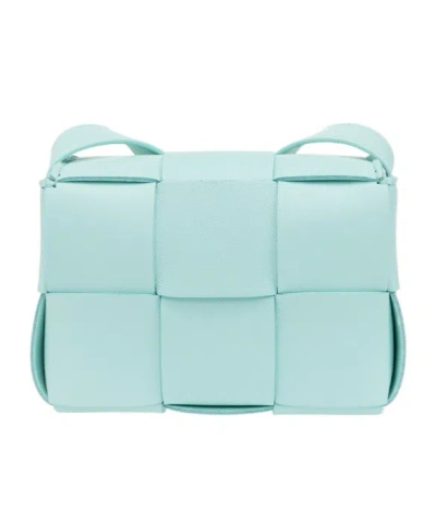 Bottega Veneta Cassette Knitted Shoulder Bag In Blue