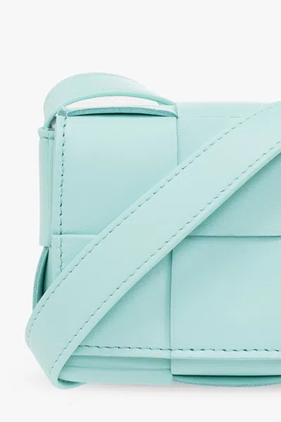 Bottega Veneta Cassette Knitted Shoulder Bag In Blue