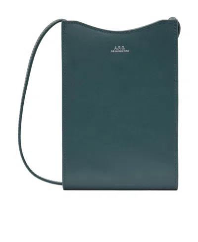 Apc Logo-print Messenger Bag In Blue