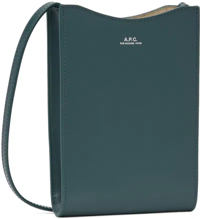 Apc Logo-print Messenger Bag In Blue