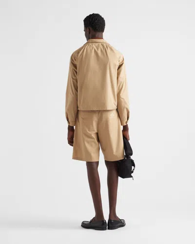 Prada Poplin Bermudas In Desert Yellow
