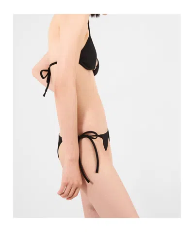 Prada Interlock Knit Bikini Bottom In Black