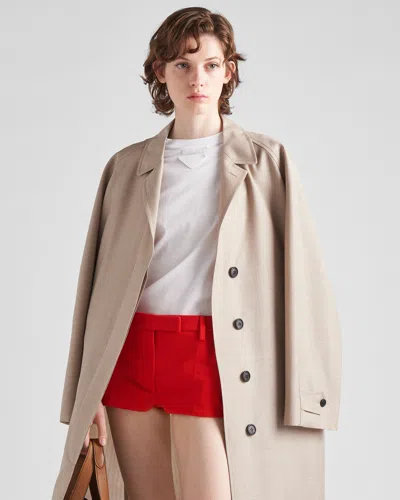 Prada Oversize Crew Neck T-shirt In White