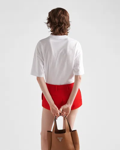 Prada Oversize Crew Neck T-shirt In White