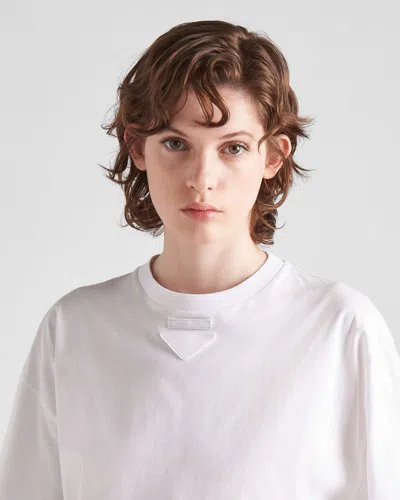 Prada Oversize Crew Neck T-shirt In White