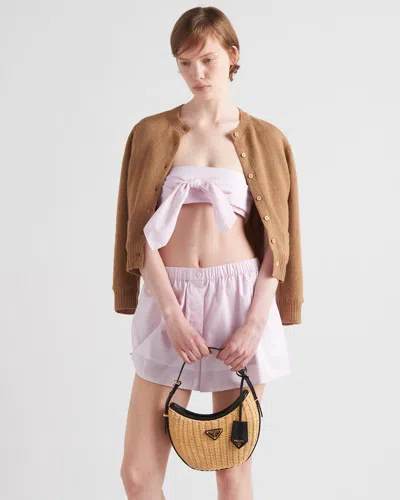 Prada Check Pattern Shorts In Snow Pink