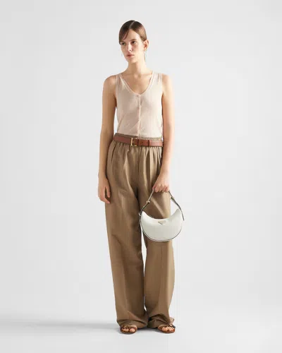 Prada Buttoned Cashmere Tank Top In Neutral Color