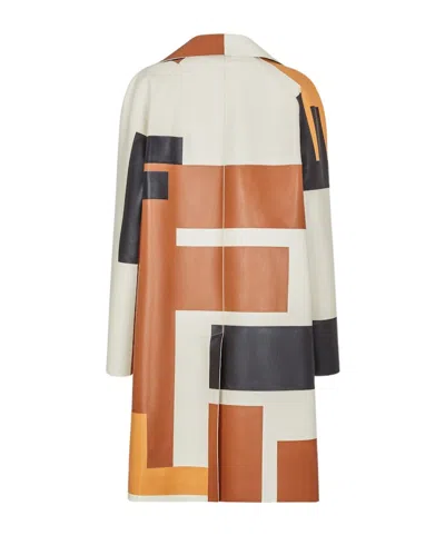 Fendi Soprabito In Nappa Multicolor Donna In White