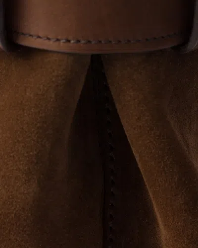 Prada Buckle Bag Medium Size Cacao Colour In Suede Women In Cocoa Brown