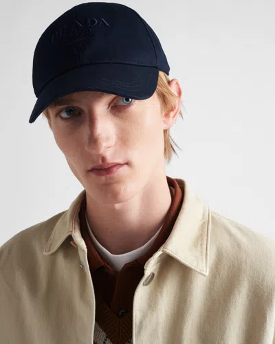 Prada Drill Baseball Cap In Black