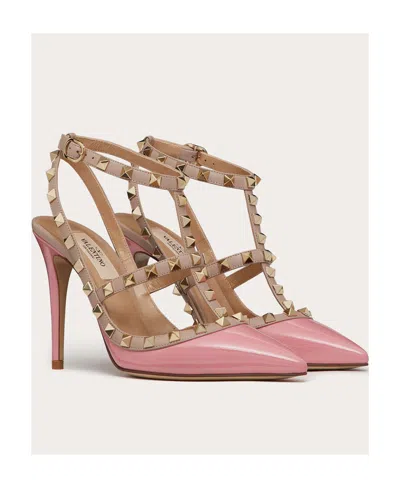 Valentino Garavani Rockstud 100mm Patent-leather Pumps In Nude