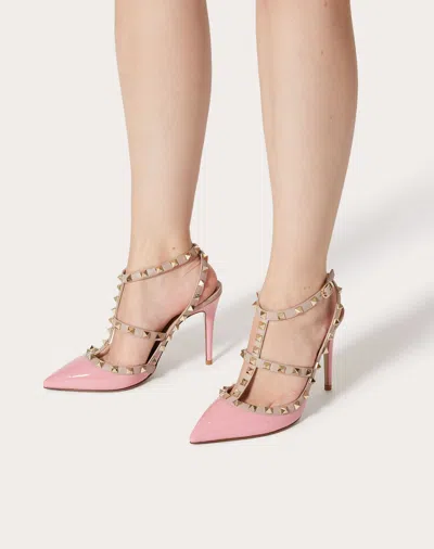 Valentino Garavani Rockstud 100mm Patent-leather Pumps In Nude