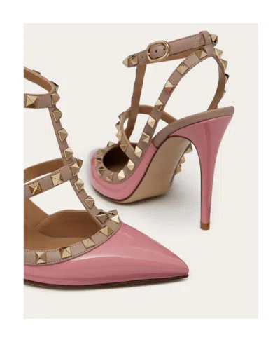 Valentino Garavani Rockstud 100mm Patent-leather Pumps In Nude