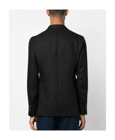 Tagliatore Peak-lapels Double-breasted Blazer In Black