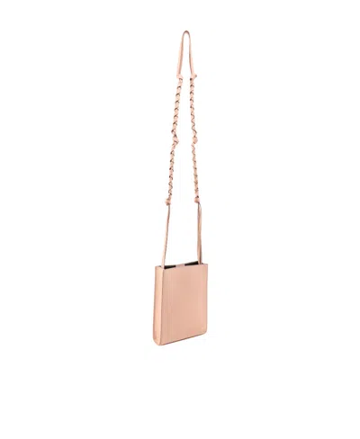 Jil Sander Skin Pink Leather Small Tangle Shoulder Bag