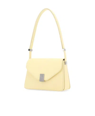 Lanvin Pastel Yellow Leather Concerto Shoulder Bag In White