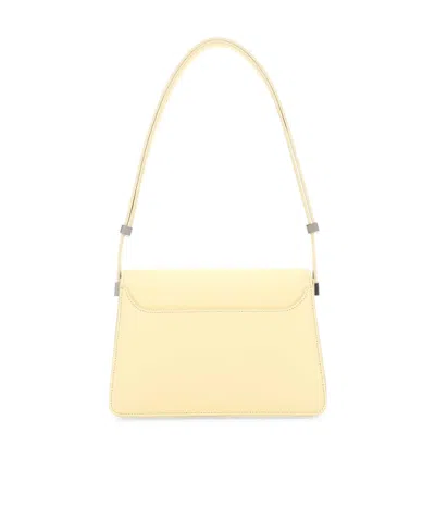 Lanvin Pastel Yellow Leather Concerto Shoulder Bag In White