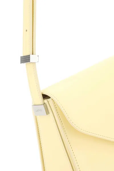 Lanvin Pastel Yellow Leather Concerto Shoulder Bag In White