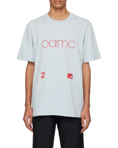 Oamc Light-blue Cotton Oversize T-shirt In White