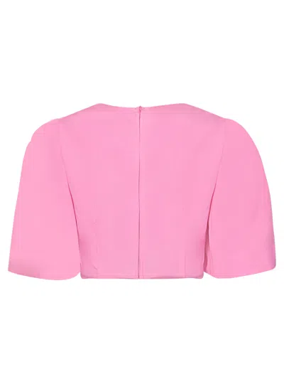 Msgm Pink Cropped Blouse In Pink
