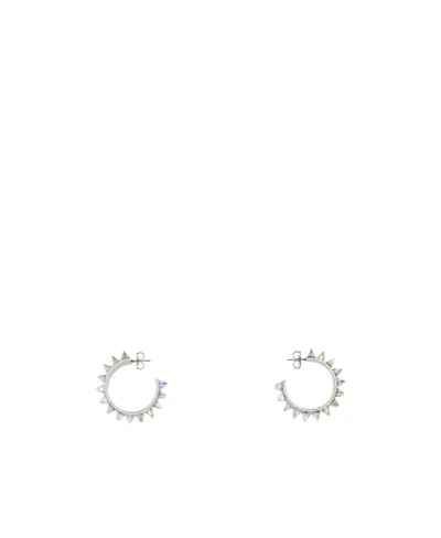 Amina Muaddi Women Embellished Metal Big Karma Earrings In Yellow