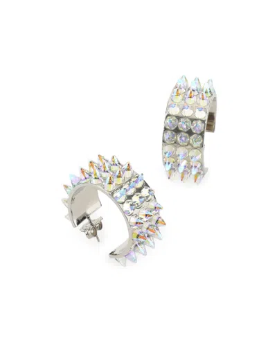 Amina Muaddi Women Embellished Metal Big Karma Earrings In Yellow