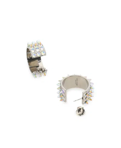 Amina Muaddi Women Embellished Metal Big Karma Earrings In Yellow