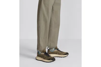 Dior B31 Runner Sneaker Brown Technical Mesh And Khaki In Multi