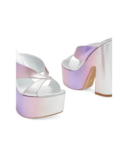 Stuart Weitzman Miami Sohigh 145 Leather Mules With Platform Sole In White