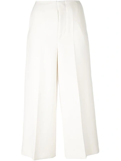 Shop Marni Cropped Wide Leg Trousers