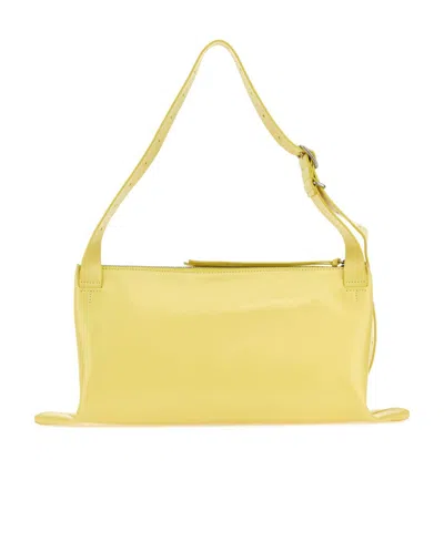 Jil Sander Medium Folded Leather Shoulder Bag In Yellow