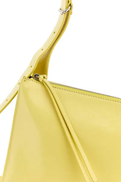 Jil Sander Medium Folded Leather Shoulder Bag In Yellow