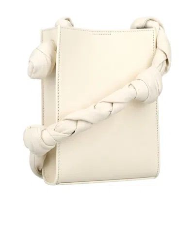 Jil Sander Ivory Leather Tangle Shoulder Bag In White